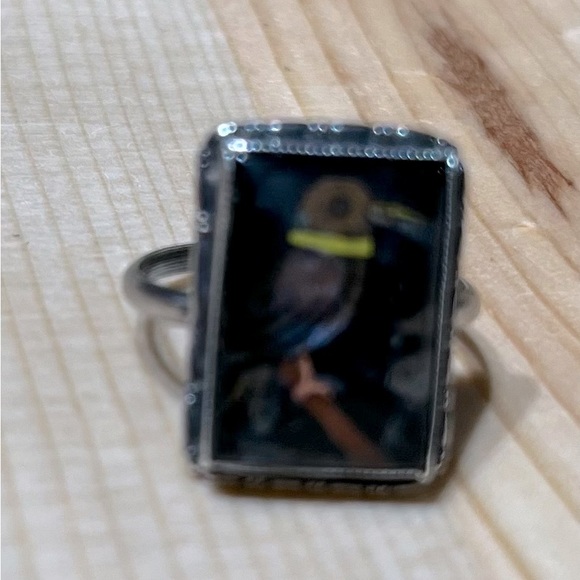 Thomas Mott kingfisher antique 1920s ring vintage rare 7 sterling silver marked - Picture 14 of 17